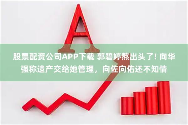 股票配资公司APP下载 郭碧婷熬出头了! 向华强称遗产交给她管理,向佐向佑还不知情